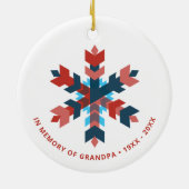 Opa Personalisiert Memorial Keepake Snowflake Keramik Ornament (Hinten)