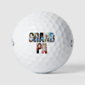 Opa personalisierte Fotocollage Golfball (Vorderseite)
