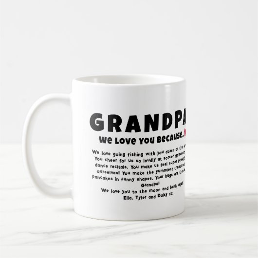 Opa Personalisiertes Foto Geschenk von Kindern Kaffeetasse (Links)