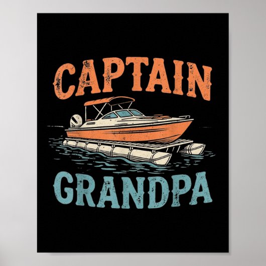 Opa Pontonboot Kapitän Vintage Nautical Boot Poster (Vorne)