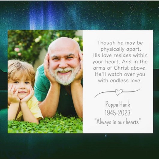 Opa Remembrane Custom Plaque mit Easel Fotoplatte