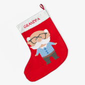 Opa Rot Großer Weihnachtsstrumpf (Rückseite (Hängend))