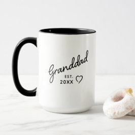 Opa Schwarz und Weiß Minimalistisches Geburtsjahr Tasse