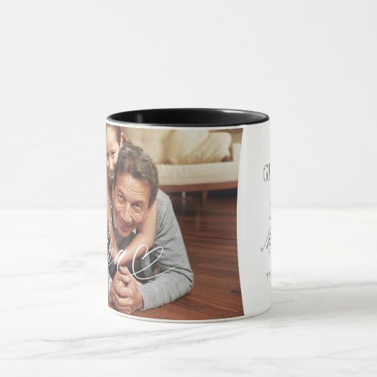 Opa Script Heart Dankbar für jeden Moment Foto Tasse (Zentrum)