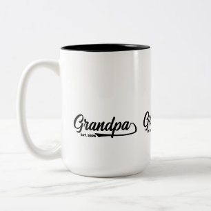 Opa seit Jahr Typography gegründet Zweifarbige Tasse