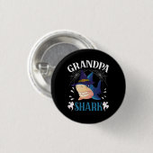 Opa Shark Hexenhut Halloween Grandpa Announce Button (Vorne & Hinten)