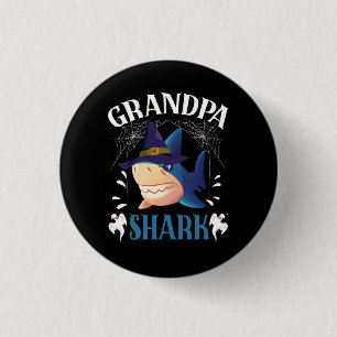 Opa Shark Hexenhut Halloween Opa Ankündigung Button