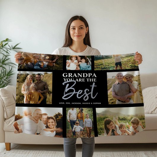 Opa Sie sind die beste moderne FotoCollage Fleecedecke