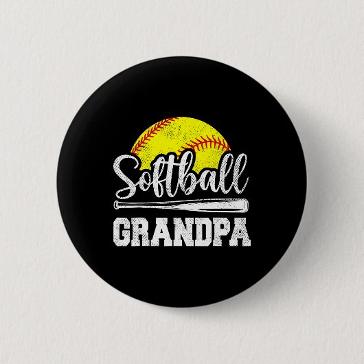 Opa Softball Player Game Day Vatertag Geschenk Button (Vorderseite)