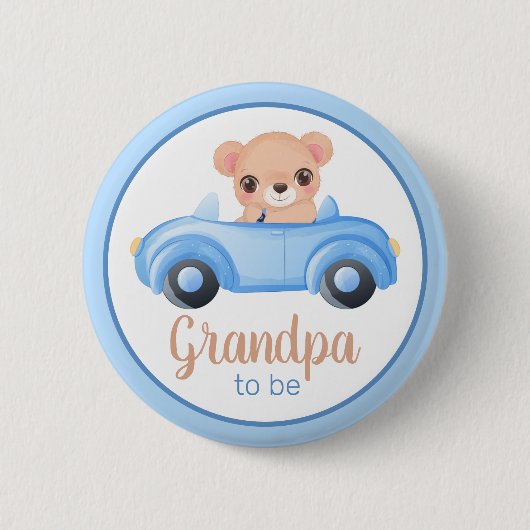 Opa to be Bear Boy Baby Shooting Button (Vorderseite)
