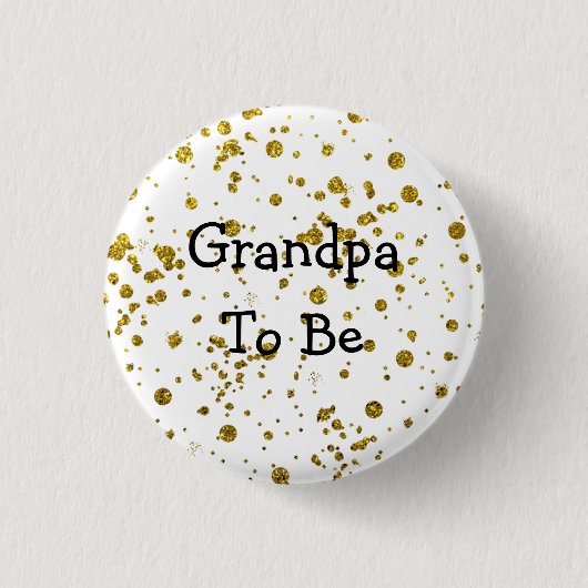Opa to be Gold Glitzer Kinderdusche Button (Vorderseite)
