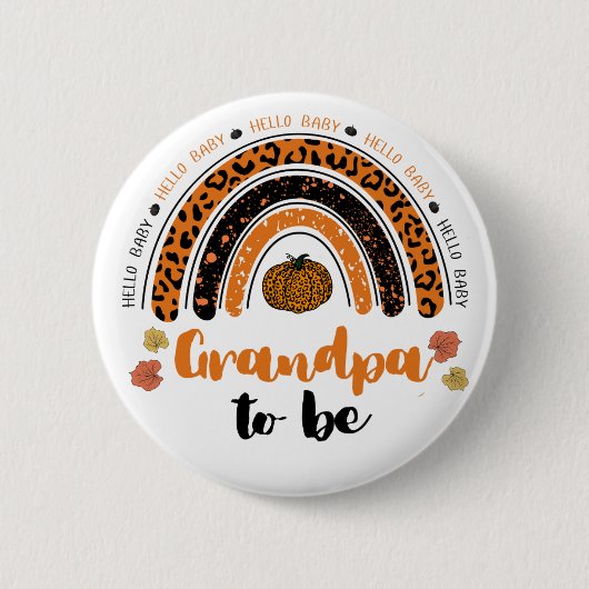 Opa to be Hello Baby Girl Pumpkin Baby Dusche Button (Vorderseite)