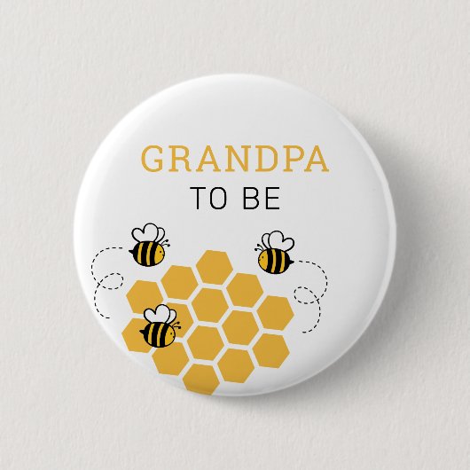 Opa to be Honey Bee Baby Dusche Button (Vorderseite)
