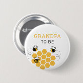 Opa to be Honey Bee Baby Dusche Button (Vorne & Hinten)