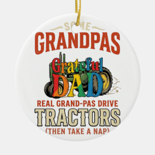 Opa Traktor Vintage Farm Nachthemd Design_1 Keramik Ornament