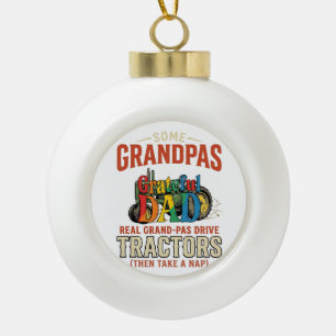 Opa Traktor Vintage Farm Nap-Shirt Design_1 Keramik Kugel-Ornament