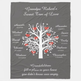 Opa Tree (Herzen), Weiß/Grau 10 Namen & Daten Fleecedecke