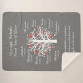 Opa Tree (Herzen) Weiß/Grau 10 Namen & Daten Sherpadecke (Vorderseite (Horizontal))