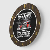Opa Trucker "Rock Them Beide" Große Wanduhr (Winkel)