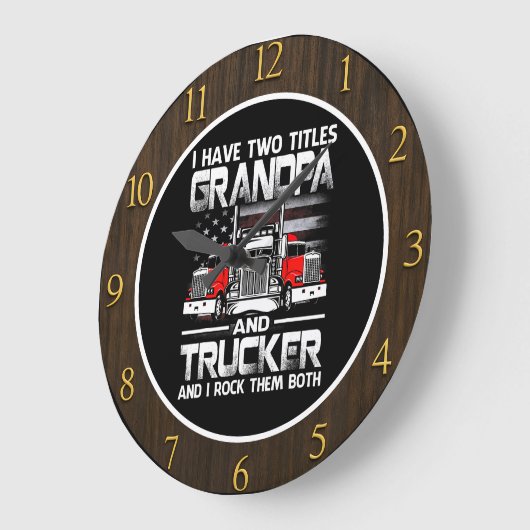 Opa Trucker "Rock Them Beide" Große Wanduhr (Winkel)