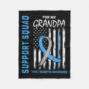 Opa Typ 1 Diabetes Shirt USA Flag Support Squ Fleecedecke