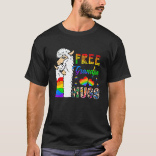 Opa umarmt zwei Lamas kostenlos Stolz LGBT Unterst T-Shirt