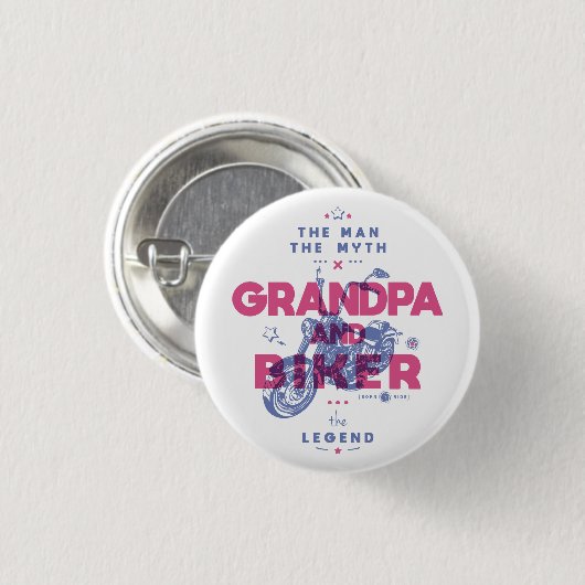 Opa und biker der Mann der Mythos der Legende Button (Vorne & Hinten)