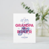 Opa und biker der Mann der Mythos der Legende Postkarte (Stehend Vorderseite)