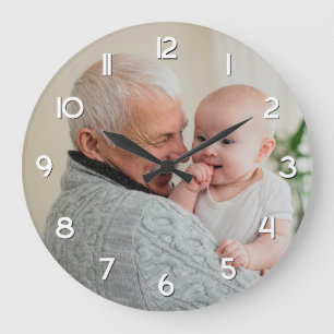 Opa und Enkel Familienfoto Große Wanduhr