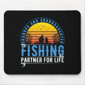 Opa und Enkelin Angelkumpels fürs Leben Mousepad