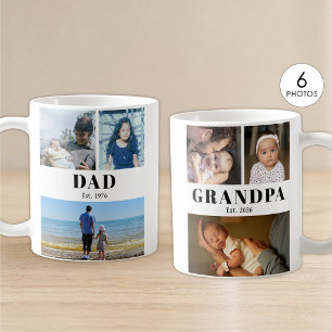 Opa und Papa - Jahr der Gründung 6 Fotos Kaffeetasse