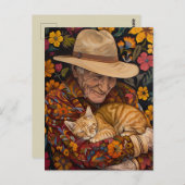 Opa und seine Katze Postkarte (Vorne/Hinten)