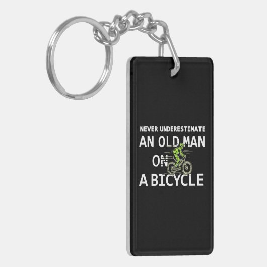 Opa Unterschätzt das Fahrrad des alten Menschen ni Schlüsselanhänger (Vorderseite links)