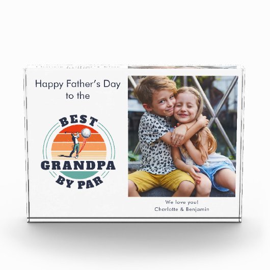 Opa Vathers Day Kids Foto Retro Golf Gag (Vorderseite)