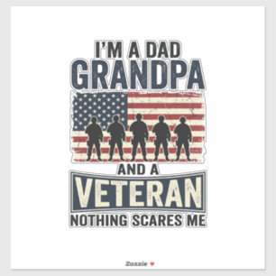 Opa Veteran Patriotes Vintage-Shirt-Design Aufkleber