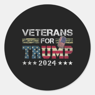 Opa Veterans für Trump 2024 Camouflage der amerika Runder Aufkleber