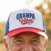 Opa-Vibes Rot Blau Retro-Textdesign Truckerkappe