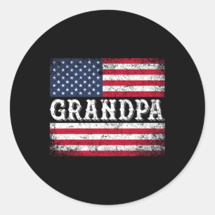 Opa Vintage US-Flagge Patriotisch 4. Juli Runder Aufkleber