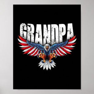 Opa Vintage USA-Flagge Weißkopfseeadler Patriotisc Poster