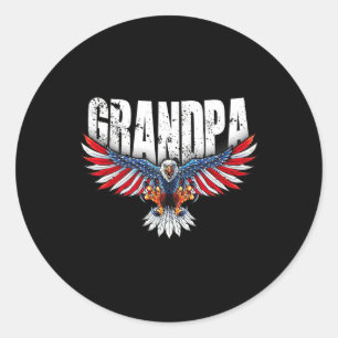Opa Vintage USA-Flagge Weißkopfseeadler Patriotisc Runder Aufkleber