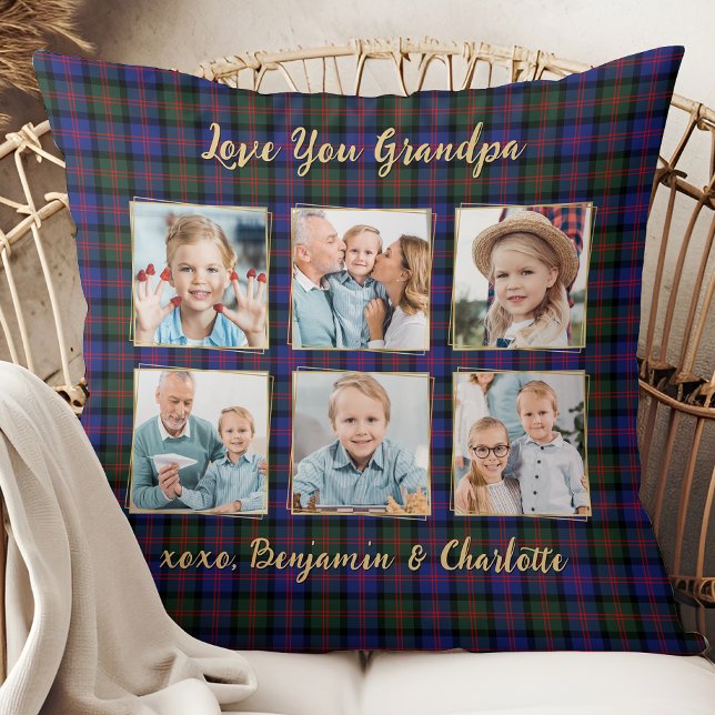 Opa Weihnachten Kariert Personalisiert 6 Bild Kissen (Von Creator hochgeladen)