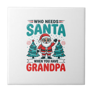 Opa Weihnachten Santa Familie Fliese