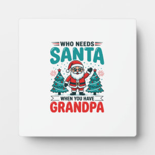 Opa Weihnachten Santa Familie Fotoplatte