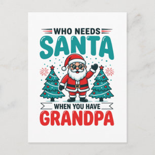 Opa Weihnachten Santa Familie Postkarte
