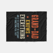 Opa weiß alles Vatertag Retro Fleecedecke (Vorderseite (Horizontal))