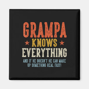 Opa weiß alles zum Vatertag Retro Vintage Magnet