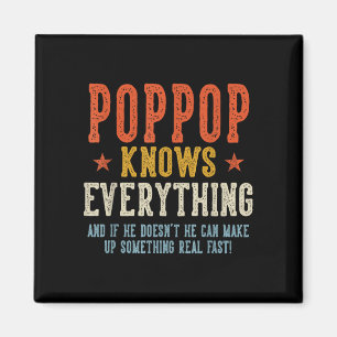 Opa weiß alles zum Vatertag Retro Vintage Magnet