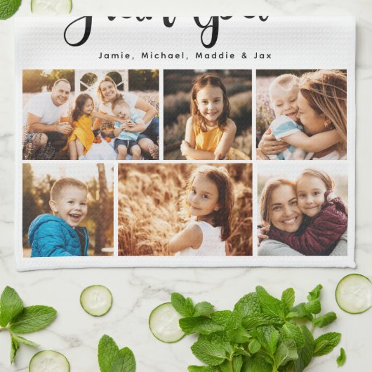 Opa Wir Liebe hören Sie Moderne FotoCollage Geschirrtuch (Gefaltet)