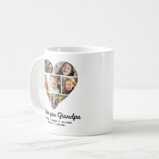 Opa Wir Liebe hören Sie Moderne FotoCollage Kaffeetasse (Vorderseite Links)