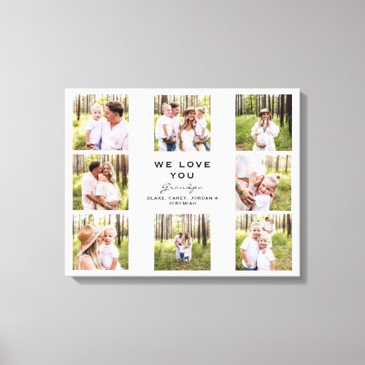 Opa Wir Liebe Sie Foto Collage Canvas Print Leinwanddruck (Vorderseite)